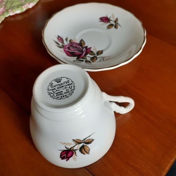Consort fine bone china Rose tea cup saucer serveware  coffee floral - Picture 2 of 6